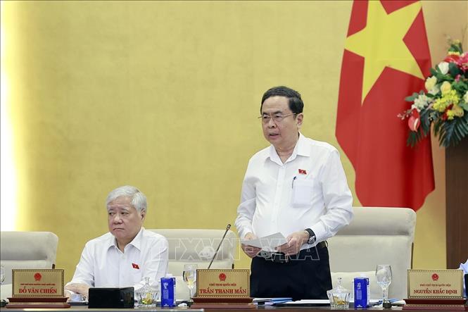 Chủ tịch Quốc hội Trần Thanh Mẫn phát biểu khai mạc Phiên họp thứ 2 của Uỷ ban Thường vụ Quốc . Ảnh: Doãn Tấn - TTXVN