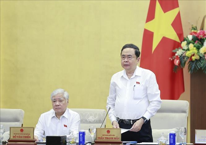 Chủ tịch Quốc hội Trần Thanh Mẫn phát biểu khai mạc Phiên họp thứ 2 của Uỷ ban Thường vụ Quốc. Ảnh: Doãn Tấn - TTXVN