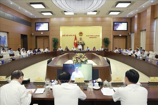 Chủ tịch Quốc hội Trần Thanh Mẫn phát biểu khai mạc Phiên họp thứ 2 của Uỷ ban Thường vụ Quốc . Ảnh: Doãn Tấn - TTXVN