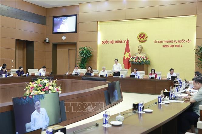 Chủ tịch Quốc hội Trần Thanh Mẫn phát biểu khai mạc Phiên họp thứ 2 của Uỷ ban Thường vụ Quốc. Ảnh: Doãn Tấn - TTXVN