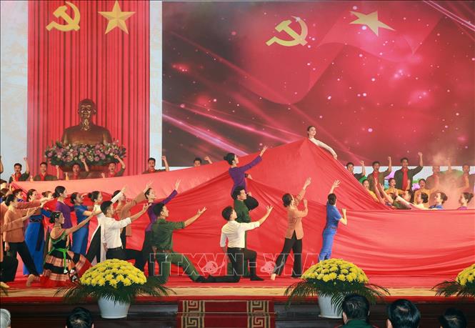 Chương trình nghệ thuật chào mừng. Ảnh: Trọng Đức - TTXVN