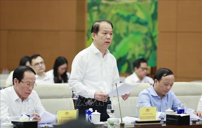Bộ trưởng Tư pháp Hoàng Thanh Tùng phát biểu. Ảnh: Doãn Tấn - TTXVN