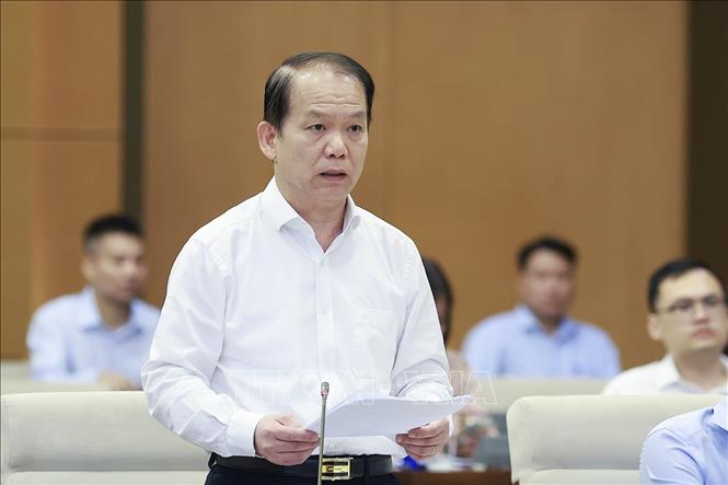 Bộ trưởng Tư pháp Hoàng Thanh Tùng phát biểu. Ảnh: Doãn Tấn - TTXVN