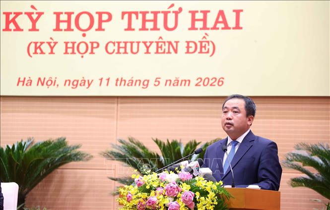 Bí thư Thành ủy Hà Nội Trần Đức Thắng phát biểu chỉ đạo. Ảnh: Văn Điệp – TTXVN