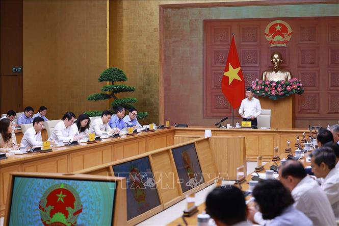 Thủ tướng Lê Minh Hưng kết luận buổi làm việc với lãnh đạo Bộ Ngoại giao. Ảnh: Dương Giang – TTXVN
