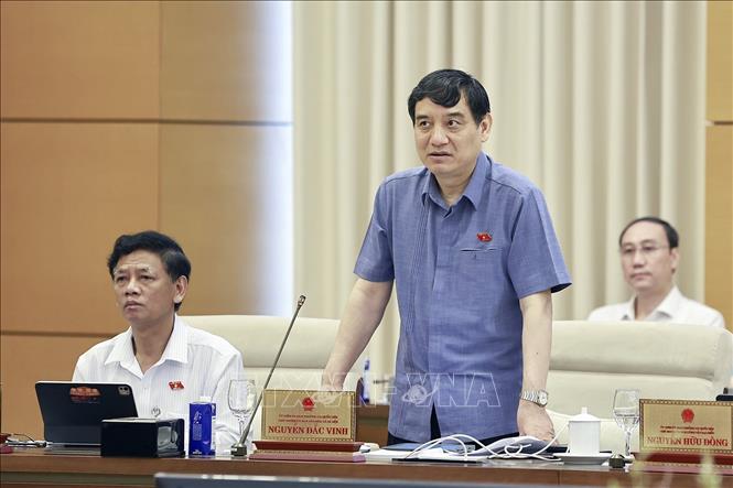 Chủ nhiệm Ủy ban Văn hóa và Xã hội của Quốc hội Nguyễn Đắc Vinh phát biểu. Ảnh: Doãn Tấn - TTXVN