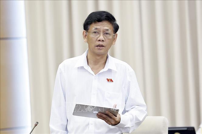 Chủ tịch Hội đồng Dân tộc của Quốc hội Lâm Văn Mẫn phát biểu. Ảnh: Doãn Tấn - TTXVN