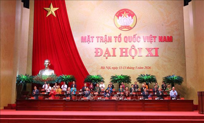 Đoàn Chủ tịch điều hành Đại hội. Ảnh: Văn Điệp - TTXVN
