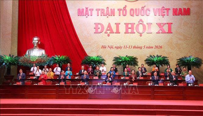 Đoàn Chủ tịch điều hành Đại hội. Ảnh: Văn Điệp - TTXVN