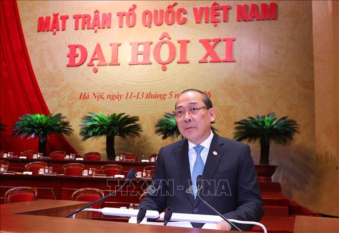 Ông Hoàng Công Thủy, Phó Chủ tịch Ủy ban Trung ương MTTQ Việt Nam phát biểu. Ảnh: Văn Điệp - TTXVN