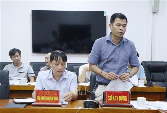 Đại diện Sở Xây dựng tỉnh Phú Thọ phát biểu. Ảnh: Thu Hương - TTXVN