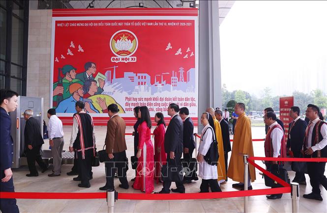 Các đại biểu dự khai mạc Đại hội đại biểu toàn quốc MTTQ Việt Nam lần thứ XI. Ảnh: Văn Điệp - TTXVN