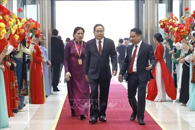 Chủ tịch Quốc hội Trần Thanh Mẫn tham dự phiên khai mạc trọng thể Đại hội đại biểu Mặt trận Tổ quốc Việt Nam lần thứ XI. Ảnh: Doãn Tấn  – TTXVN