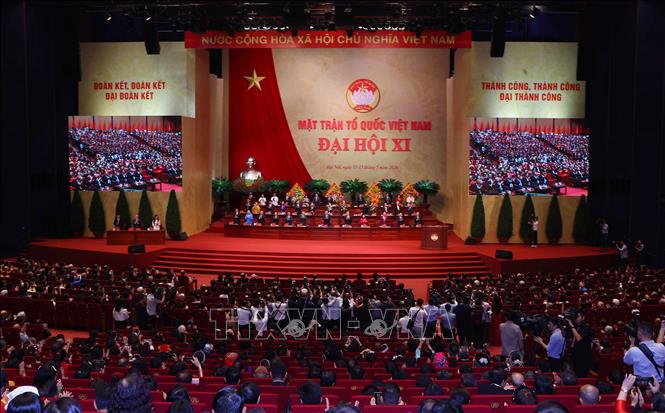 Phiên khai mạc trọng thể Đại hội XI Mặt trận Tổ quốc Việt Nam. Ảnh: Văn Điệp - TTXVN