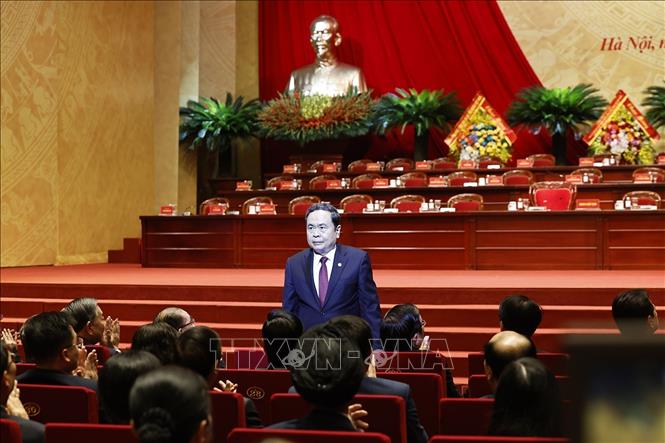 Chủ tịch Quốc hội Trần Thanh Mẫn dự phiên khai mạc trọng thể Đại hội đại biểu Mặt trận Tổ quốc Việt Nam lần thứ XI. Ảnh: Doãn Tấn – TTXVN