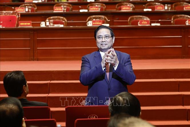 Nguyên Thủ tướng Phạm Minh Chính dự phiên khai mạc trọng thể Đại hội đại biểu Mặt trận Tổ quốc Việt Nam lần thứ XI. Ảnh: Doãn Tấn – TTXVN