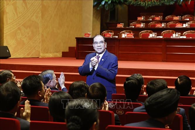 Nguyên Tổng Bí thư Nông Đức Mạnh dự phiên khai mạc trọng thể Đại hội đại biểu Mặt trận Tổ quốc Việt Nam lần thứ XI. Ảnh: Doãn Tấn – TTXVN