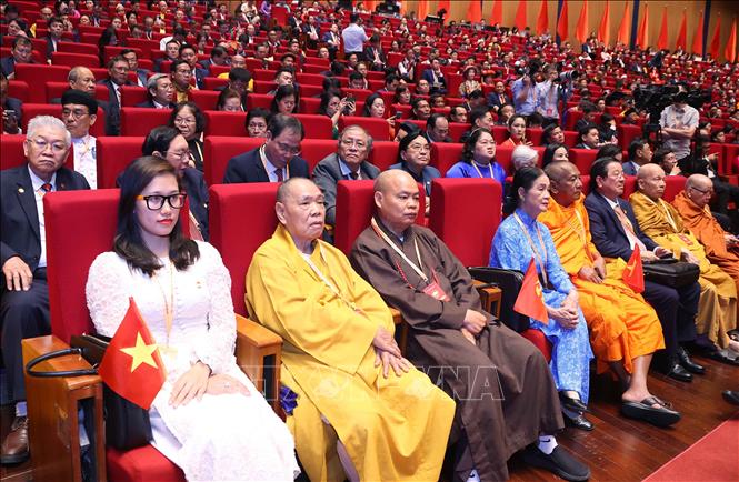 Các đại biểu dự phiên khai mạc trọng thể Đại hội XI Mặt trận Tổ quốc Việt Nam. Ảnh: Văn Điệp - TTXVN