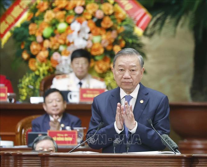 Tổng Bí thư, Chủ tịch nước Tô Lâm phát biểu chỉ đạo Đại hội đại biểu Mặt trận Tổ quốc Việt Nam lần thứ XI. Ảnh: Thống Nhất – TTXVN
