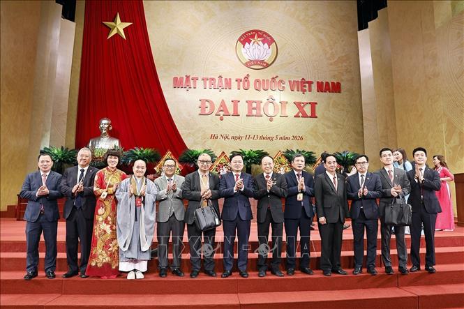 Đại biểu dự Đại hội đại biểu Mặt trận Tổ quốc Việt Nam lần thứ XI, nhiệm kỳ 2026 - 2031. Ảnh: Doãn Tấn - TTXVN