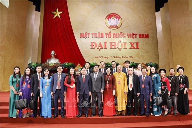 Đại biểu dự Đại hội đại biểu Mặt trận Tổ quốc Việt Nam lần thứ XI, nhiệm kỳ 2026 - 2031. Ảnh: Doãn Tấn - TTXVN