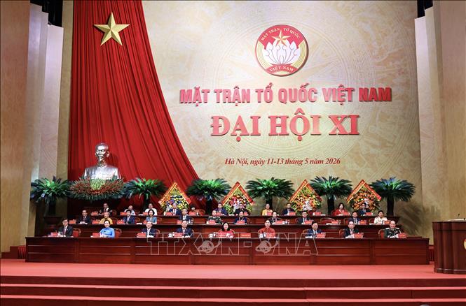 Đoàn Chủ tịch điều hành Đại hội. Ảnh: Minh Đức - TTXVN