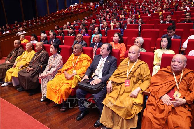 Các đại biểu dự phiên bế mạc Đại hội XI Mặt trận Tổ quốc Việt Nam. Ảnh: Văn Điệp - TTXVN