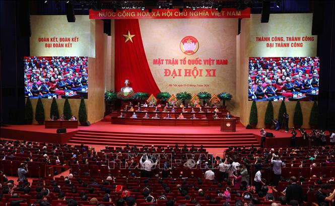 Toàn cảnh Phiên bế mạc Đại hội XI Mặt trận Tổ quốc Việt Nam. Ảnh: Văn Điệp - TTXVN