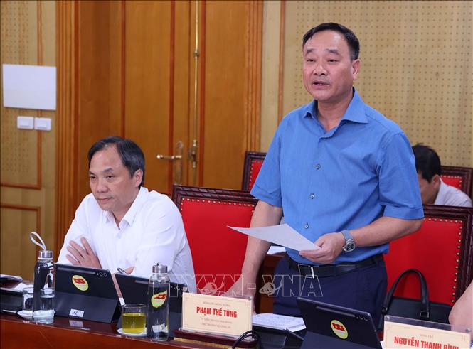 Thượng tướng Phạm Thế Tùng, Ủy viên Trung ương Đảng, Thứ trưởng Bộ Công an phát biểu. Ảnh: Văn Điệp - TTXVN
