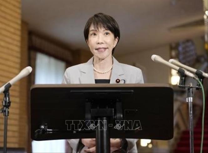 Thủ tướng Nhật Bản Sanae Takaichi phát biểu tại thủ đô Tokyo. Ảnh: Kyodo/TTXVN