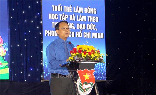 Phó Bí thư Tỉnh ủy Lâm Đồng Đặng Hồng Sỹ phát biểu tại buổi lễ. Ảnh: Hồng Hiếu- TTXVN