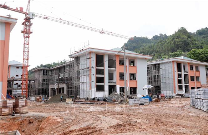 Những khối nhà chính của dự án cơ bản đã được hoàn thành sau hơn 6 tháng thi công. Ảnh: Quý Trung – TTXVN