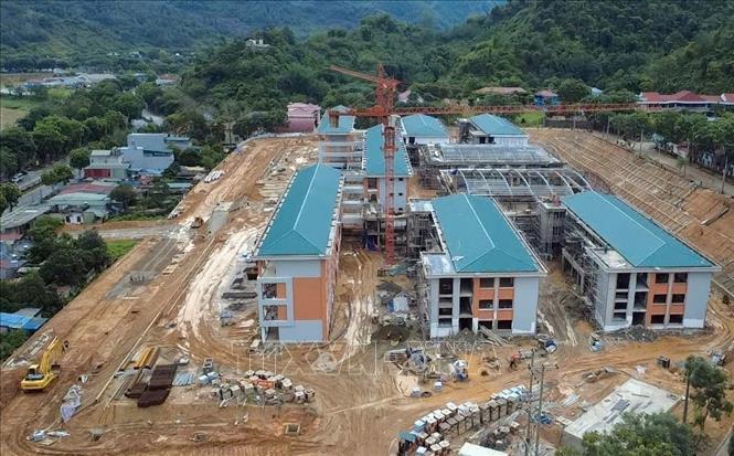  Các hạng mục chính của dự án đã cơ bản hoàn thành phần thô. Ảnh: Quý Trung – TTXVN