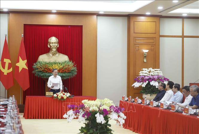 Tổng Bí thư, Chủ tịch nước Tô Lâm, Trưởng Ban Chỉ đạo phát biểu. Ảnh: Thống Nhất – TTXVN