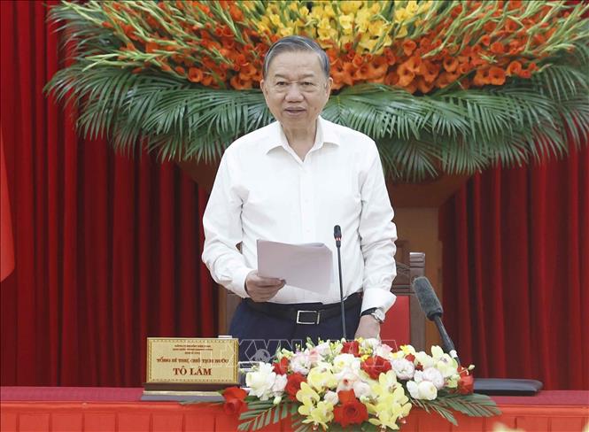 Tổng Bí thư, Chủ tịch nước Tô Lâm, Trưởng Ban Chỉ đạo phát biểu. Ảnh: Thống Nhất – TTXVN