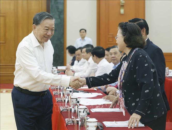 Tổng Bí thư, Chủ tịch nước Tô Lâm, Trưởng Ban Chỉ đạo và các đại biểu. Ảnh: Thống Nhất – TTXVN