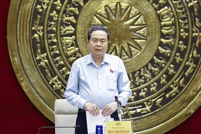 Chủ tịch Quốc hội Trần Thanh Mẫn phát biểu. Ảnh: Doãn Tấn - TTXVN