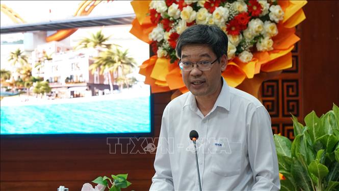 Phó Giám đốc Sở Khoa học và Công nghệ thành phố Đà Nẵng Lê Sơn Phong phát biểu tại Hội thảo. Ảnh: Quốc Dũng - TTXVN