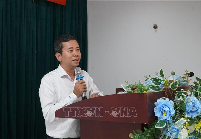 Tiến sĩ Bùi Hồng Đăng, Đảng ủy viên Trường Đại học Công thương Thành phố Hồ Chí Minh phát biểu tại Hội thảo. Ảnh: Văn Sĩ - TTXVN                                