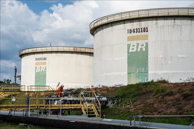 Ngày 15/5/2026, Chính phủ Brazil thông báo sẽ sớm áp dụng chính sách trợ giá nhiên liệu nhằm kiềm chế đà tăng giá. Ban đầu biện pháp này sẽ được áp dụng đối với xăng, tiếp đến có thể mở rộng sang dầu diesel sau khi chương trình trợ giá hiện hành hết hạn. Trong ảnh: Các bể chứa dầu thô tại bang Amazonas, Brazil. Ảnh: THX/TTXVN