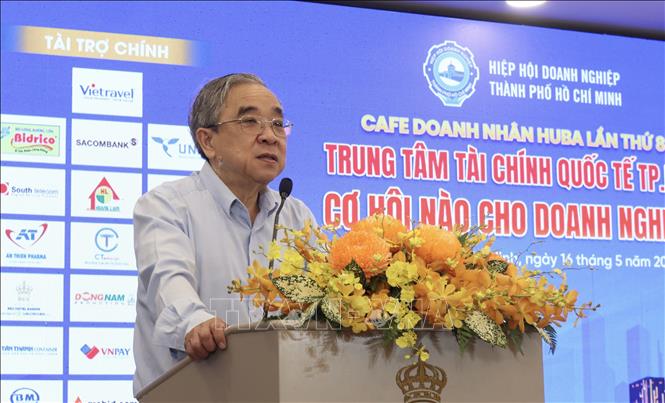 Ông Nguyễn Ngọc Hoà, Chủ tịch HUBA  phát biểu tại chương trình. Ảnh: Xuân Anh - TTXVN
