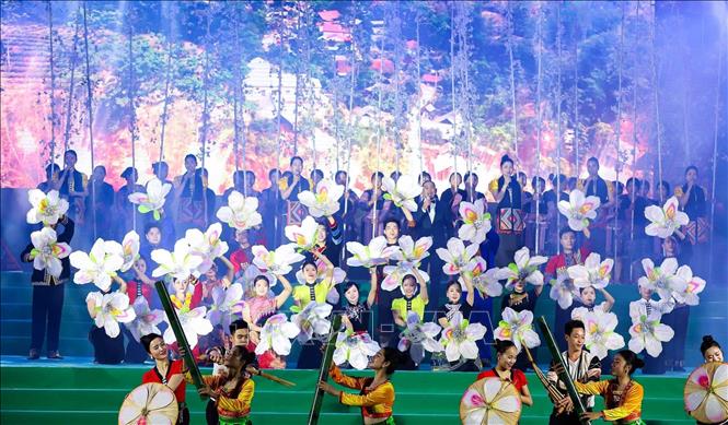 Một tiết mục văn nghệ trình diễn tại chướng trình. Ảnh: TTXVN phát