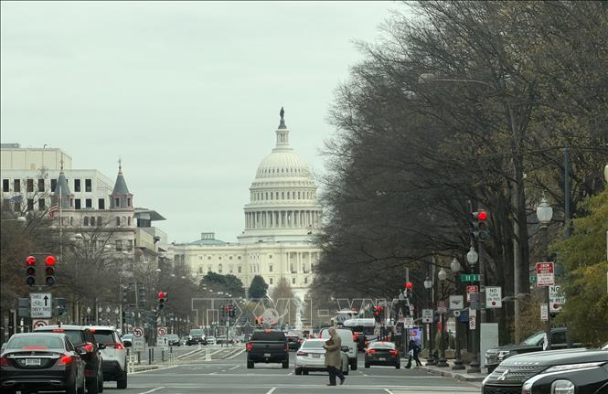 Tuyến phố dẫn đến Điện Capital, nơi đặt trụ sở Quốc hội Mỹ ở thủ đô Washington D.C. Ảnh: Ngọc Quang – PV TTXVN tại Mỹ
