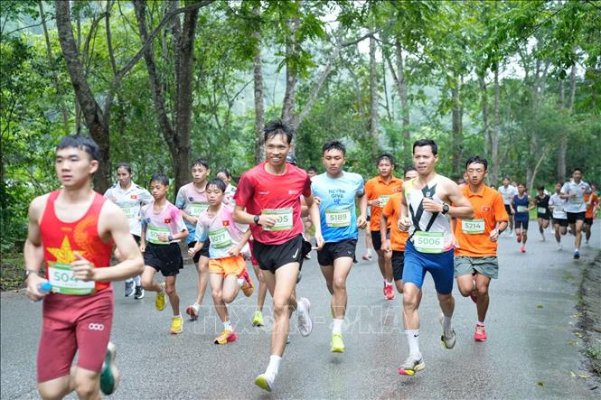 Giải chạy “Những dấu chân trên miền hồ biếc” đã diễn ra sôi nổi với sự tham gia của gần 700 vận động viên đến từ nhiều tỉnh, thành phố trên cả nước. Ảnh: TTXVN phát