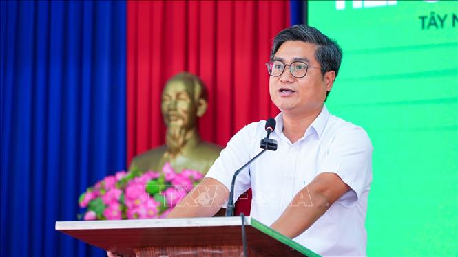Ông Nguyễn Thanh Tùng, Chủ tịch Hội Nông dân tỉnh Tây Ninh phát biểu. Ảnh: Minh Phú – TTXVN