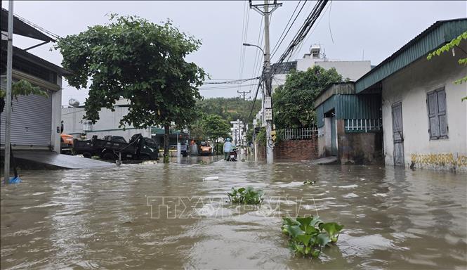 Mưa lớn gây ngập lụt diện rộng tại nhiều địa phương thuộc tỉnh Quảng Ninh. Ảnh: Thanh Vân - TTXVN 