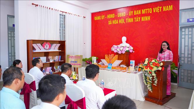 Lễ ra mắt “Không gian văn hóa Hồ Chí Minh” tại xã biên giới Hòa Hội, tỉnh Tây Ninh. Ảnh: Minh Phú - TTXVN 