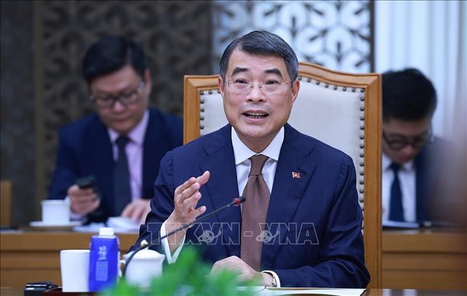 Thủ tướng Lê Minh Hưng phát biểu tại cuộc tiếp Bộ trưởng Ngoại giao và các vấn đề châu Âu Croatia Gordan Grlic Radman. Ảnh: Dương Giang – TTXVN
