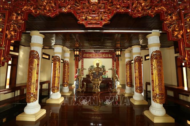 Không gian thờ tự Bác tại Đền thờ Bác Hồ ở xã Lương Tâm, thành phố Cần Thơ. Ảnh: Duy Khương – TTXVN
