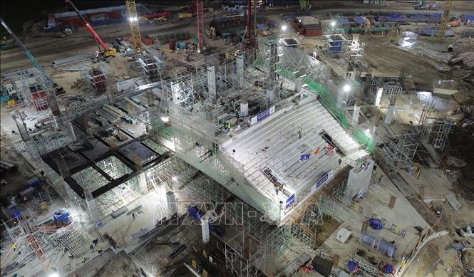 Khán đài C cũng được triển khai đồng loạt. Ảnh: Quốc Khánh - TTXVN